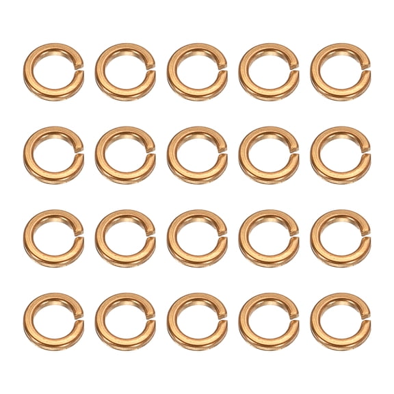 Uxcell M3x5x0.8mm Split Lock Washer, 20 PCS Copper Metric Spring Lock Gaskets Washer Spacers for Screws Bolts, Cooper Tone