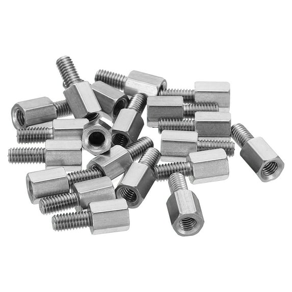 Uxcell M3x6mm+6mm Male-Female Hex Standoff Screws, Stainless Steel PCB Standoffs for Motherboards, 20 Pack