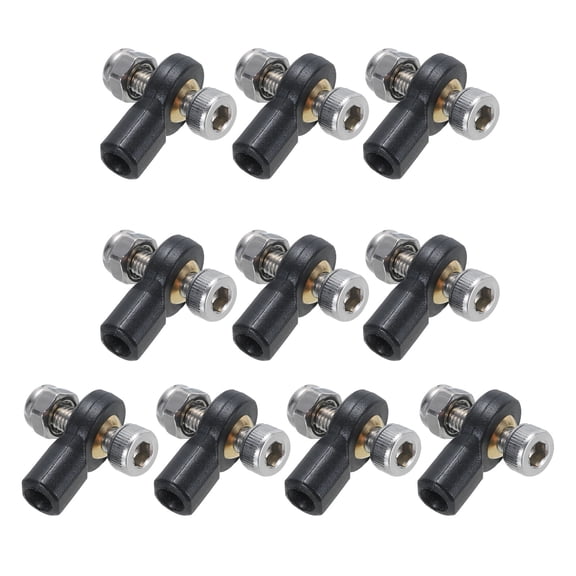 Uxcell M3xL15mm Ball Rods End Head Ball Joint Buckle Steering Connecting Tie for RC Model with Screw and Nut 10Pcs