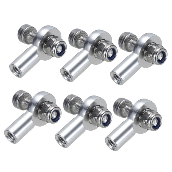 Uxcell M3xL18mm Ball Rods End Head Ball Joint Buckle Steering Connecting Tie for RC Model with Screw and Nut Silver 6Pcs