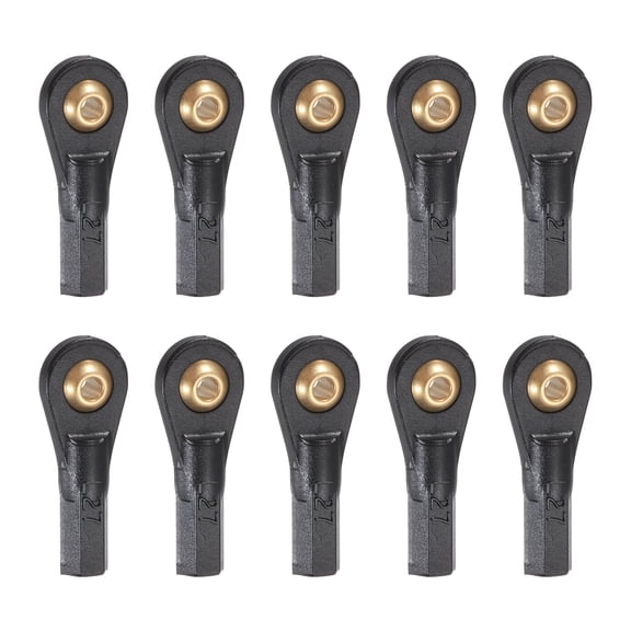 Uxcell M3xL27mm 2.5mm Center Hole RC Plastic Tied Rod Ends Link Ball Joint Head Kit Ball Head Link Joints Steering Linkage Upgrade Accessories for RC Crawler Car Model Pack of 10, Black