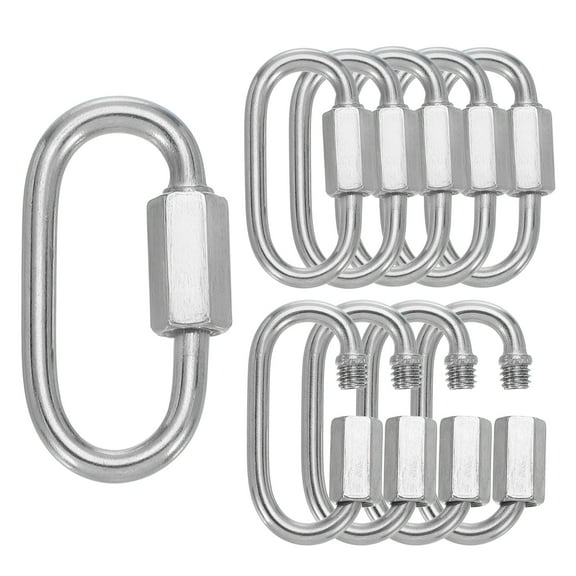Uxcell M4 1.6" 304 Stainless Steel Quick Link Chain Connector, D Ring Chain Hooks 500 LBS Capacity 10 Pcs