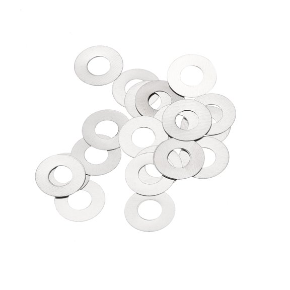 Uxcell M4 304 Stainless Steel Flat Washers, 4x8x0.1mm Ultra Thin Flat Spacers for Screw Bolt, 20 Pack