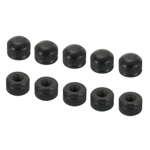 Uxcell M4 Acorn Cap Nut Bolt Cover Screw Caps Insert Female Thread Knurled Black 25 Pack