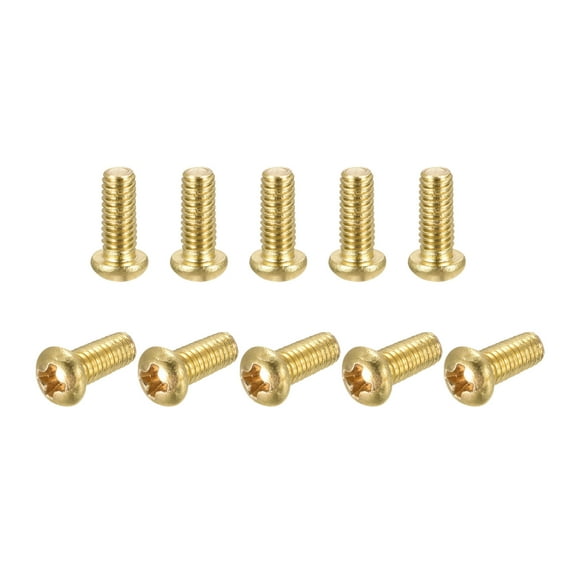 Uxcell M4 Brass Machine Screws Fastener Bolts for Furniture, Electronics 12pcs 0.39inch