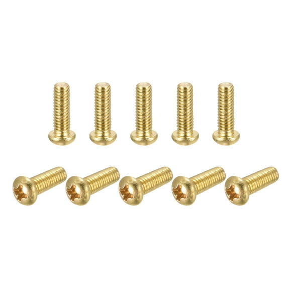 Uxcell M4 Brass Machine Screws Fastener Bolts for Furniture, Electronics 12pcs 0.47inch