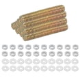 thumbnail image 1 of Uxcell M4 Carbon Steel Fully Threaded Rods, 25 Set 35mm/1.4" L Threaded Studs, Colored Zinc Tone, 1 of 4