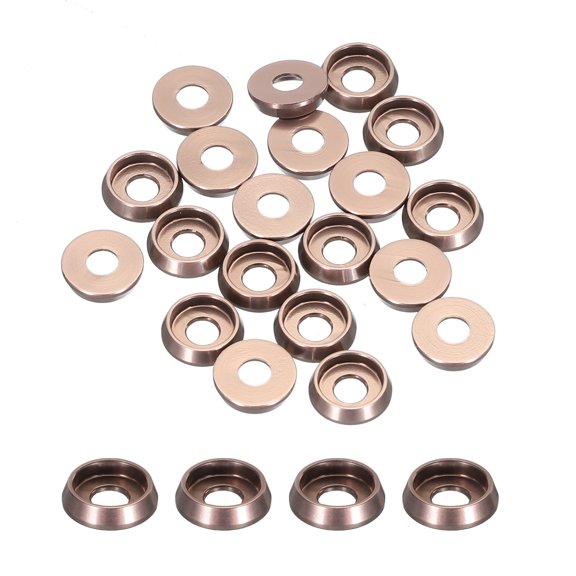 Uxcell M4 Cone Cup Countersunk Washers,Hole Dia 3mm/0.12" Aluminum for Screw RC,Model Parts,20PCS(Titanium Gray)
