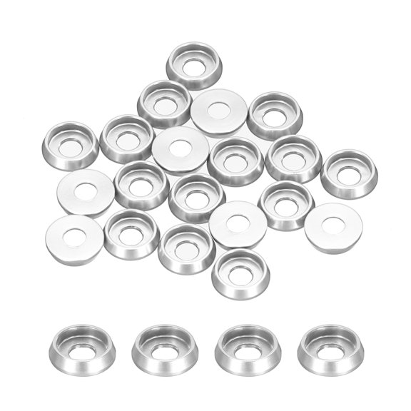 Uxcell M4 Cone Cup Countersunk Washers,Hole Dia 3mm/0.12" Anodized Aluminum for Screw RC,Model Parts,20PCS(Silver)