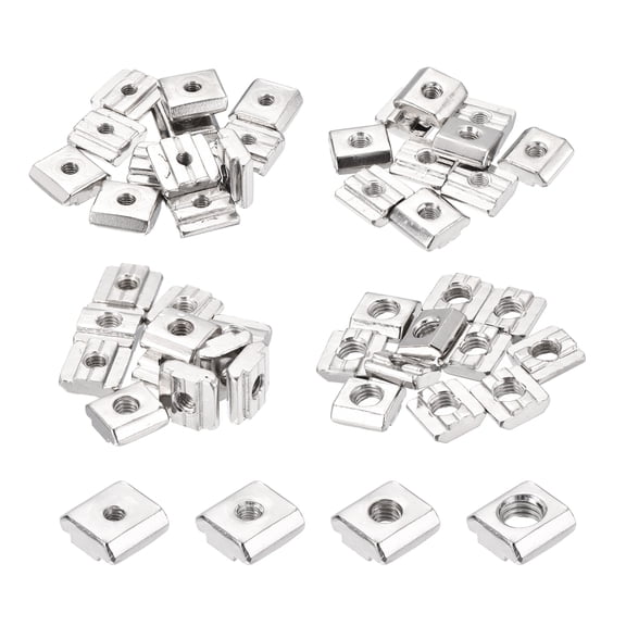 Uxcell M4/M5/M6/M8 48Pcs T Nuts Tee Sliding Slot Nuts T-Slot Nut for 3030 Series