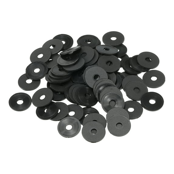 Uxcell M4 Nylon Flat Washer, 100 Pack 4mm ID 15mm OD 1mm Thick Sealing Spacer Gasket Ring, Black