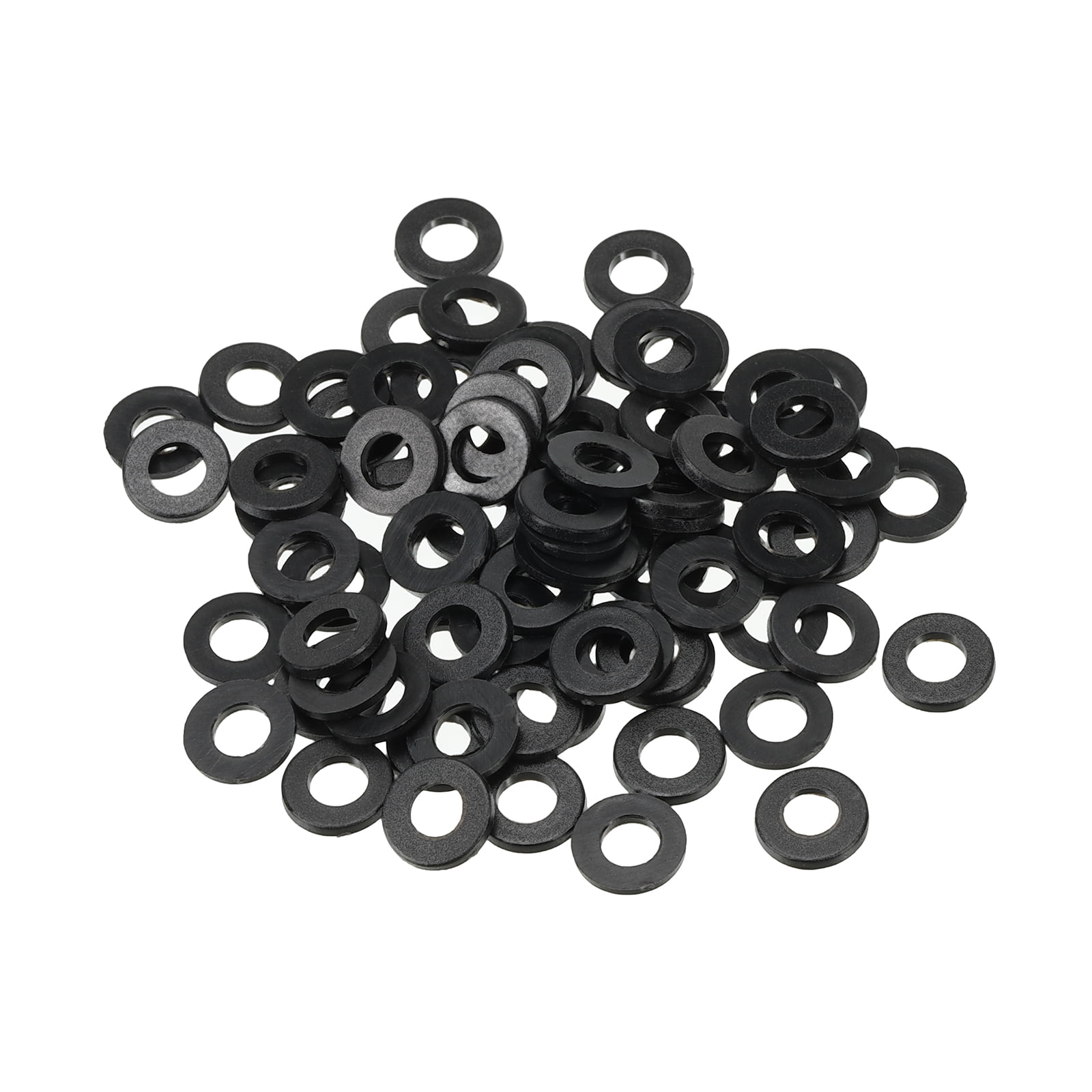 QUARKZMAN 120 Stück M4 Nylon Flachscheiben - 4mm Innendurchmesser, 8mm Außendurchmesser - Schwarz