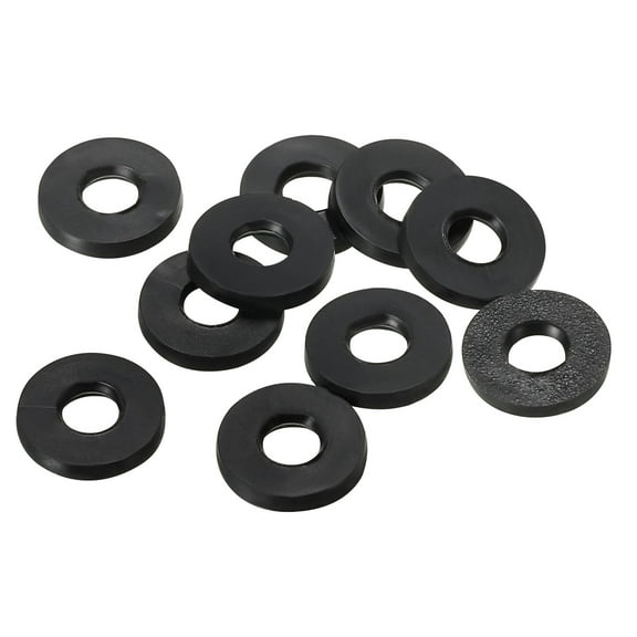Uxcell M4 Rubber Flat Washer, 10 Pack 4mm ID 9mm OD 1.2mm Thick Sealing Spacer Gasket Ring, Black