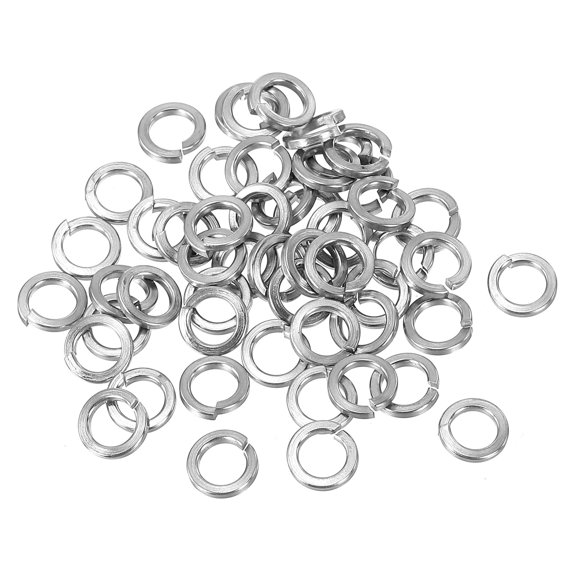 Uxcell M4 Split Lock Washer, 25 Pack 4mm ID 6.3mm OD 304 Stainless Steel Spring Lock Washer Gasket, Silver Tone