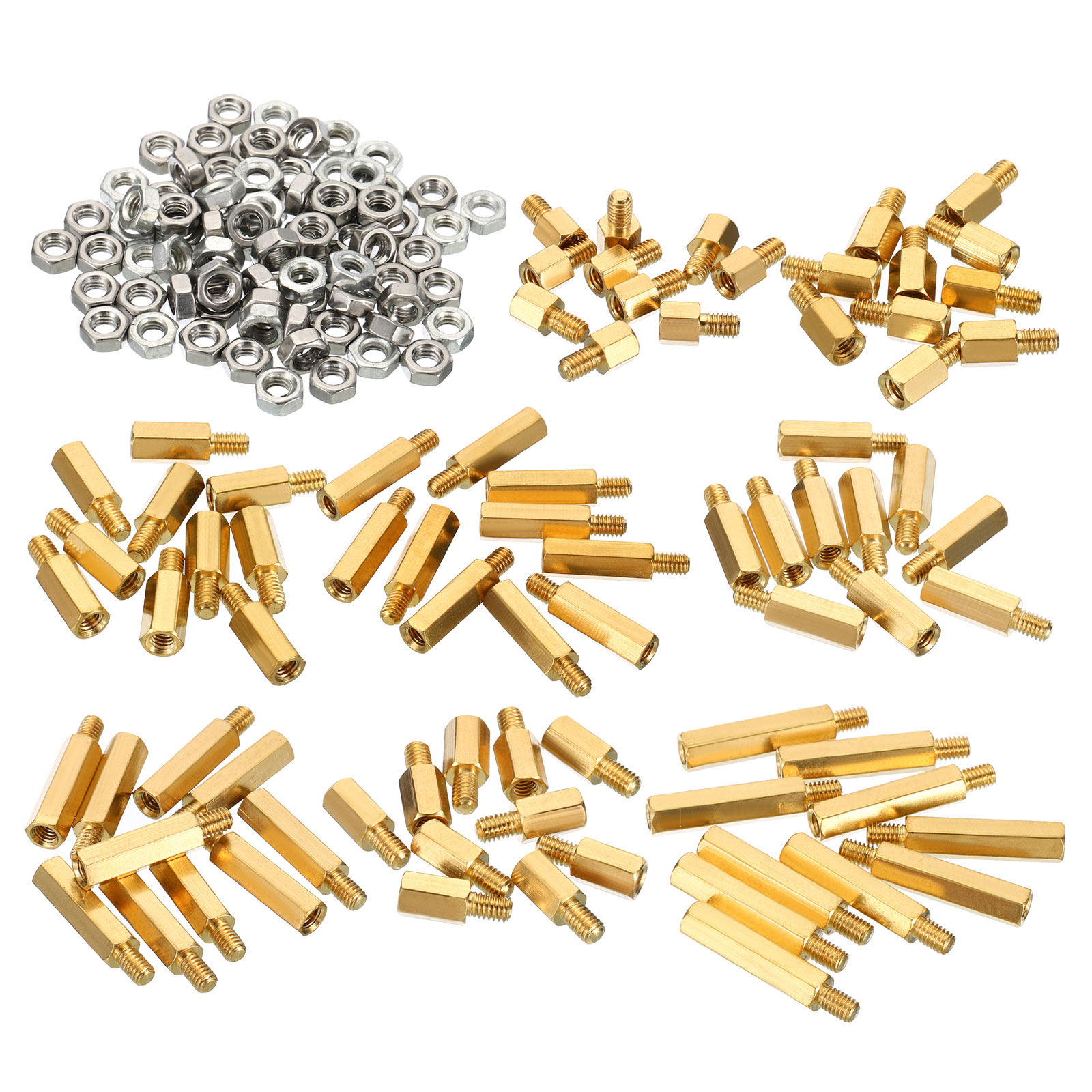 Uxcell M4 Standoff Screws Brass Hex PCB Standoffs Nuts Assortment Kit
