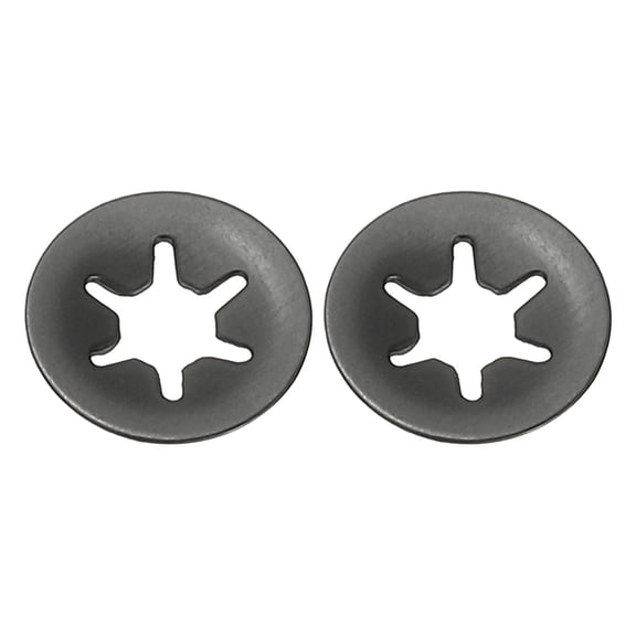 Uxcell M4 Star Internal Tooth Lock Washers 100Pcs Push on Retaining Clips Manganese Steel Quick Speed Locking Washers Black