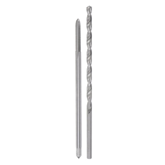 Uxcell M4 x 0.7 100mm Length Straight Flute Thread Tap 4mm Drill Bit Set High Speed Steel