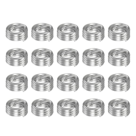 Uxcell M4 x 0.7 1D 4mm 304 Stainless Steel Wire Thread Insert Threaded Sleeve 20 Pack