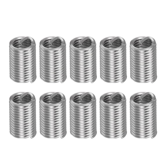 Uxcell M4 x 0.7 3D 12mm 304 Stainless Steel Wire Thread Insert Threaded Sleeve 10 Pack