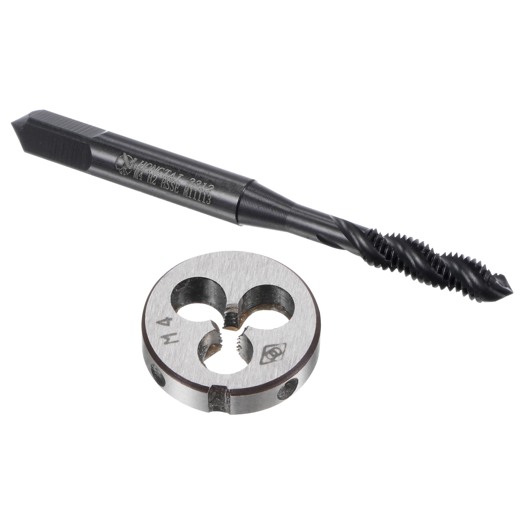 Uxcell M4 X 0.7 Tap And Die Set With 3.3mm Drill Bit - Nitride Coated Spiral Flute Tap, Round Die, Cobalt HSS Bit - View #5