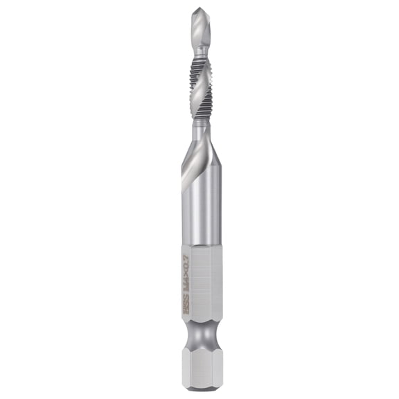Uxcell M4 x 0.7 Spiral Flute Thread Tap - M2 High Speed Steel 1/4" Hex Shank Right Hand Screw Drill Tap Polished Finish Milling Machine Taps Threading Tapping