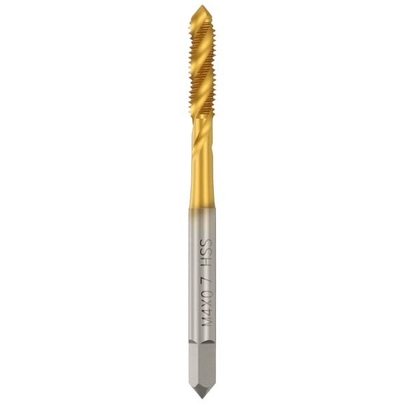Uxcell M4 x 0.7 Spiral Flute Thread Tap - M2 High Speed Steel 3 Flute Right Hand Thread Tap Titanium Finish Screw Thread Milling Machine Taps Threading Tapping