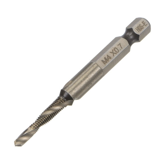 Uxcell M4 x 0.7 Titanium Coated High Speed Steel 6542 Combination Drill Tap Bit