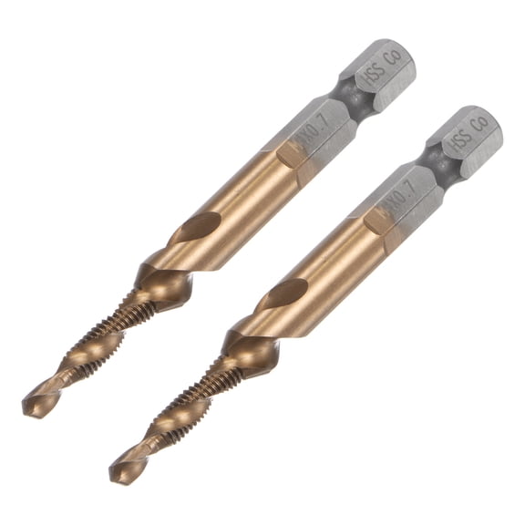 Uxcell M4 x 0.7 Uncoated M35 Cobalt High Speed Steel Combination Drill Tap Bit 2 Pack