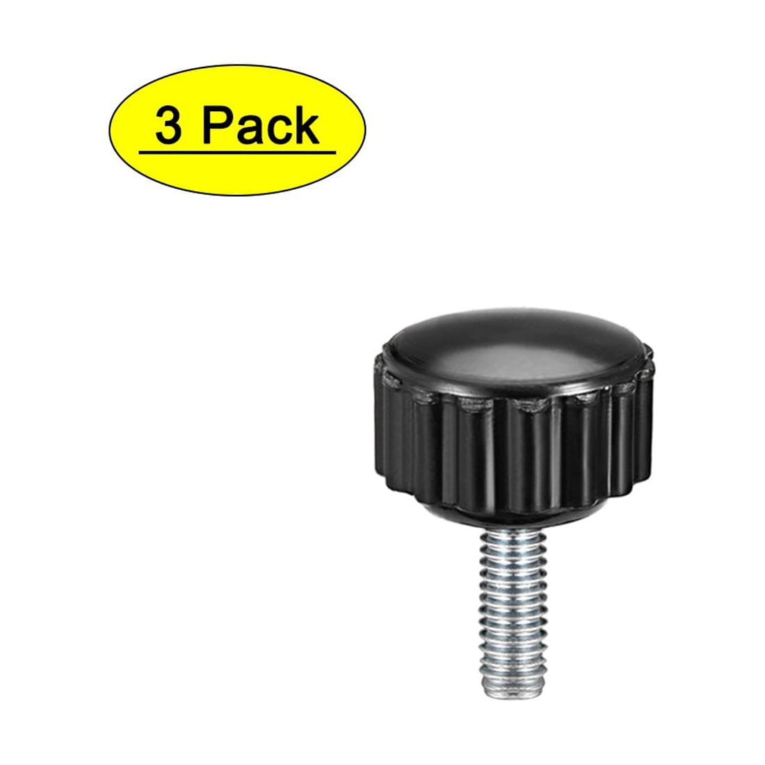 Uxcell M4 x 10mm Male Thread 16mm Round Head Knurled Clamping Knobs 3