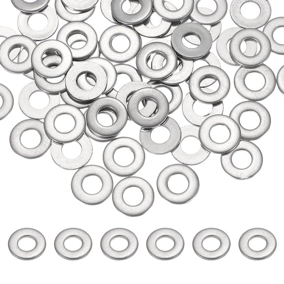 Uxcell M4 x 10mm Metal Screw Washers Set, 66Pcs 304 Stainless Steel Flat Washers