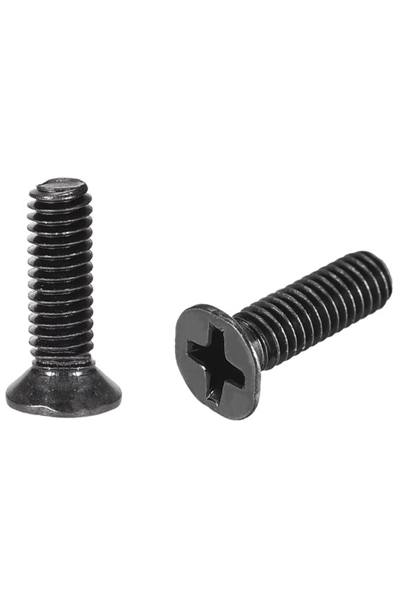 M4 x 12mm Phillips Screw Fastener Black Zinc Plated 50 Pack