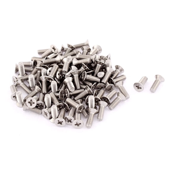 Uxcell M4 x 12mm Stainless Steel Flat Head Countersunk Bolts Screws (100-pack)