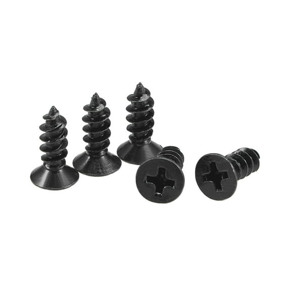 Uxcell M4 x 12mm Wood Screws Carbon Steel Black Oxide Black 100 Pack