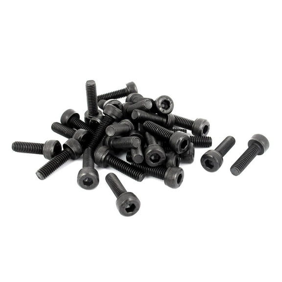 Uxcell M4 x 14mm 12.9 Alloy Steel Machine Bolt Hex Socket Head Cap Screws Black (30-pack)