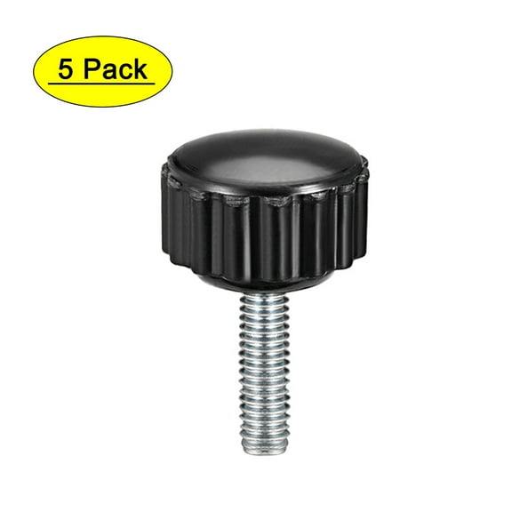 Uxcell M4 x 15mm Male Thread 16mm Round Head Knurled Clamping Knobs 5 Pack
