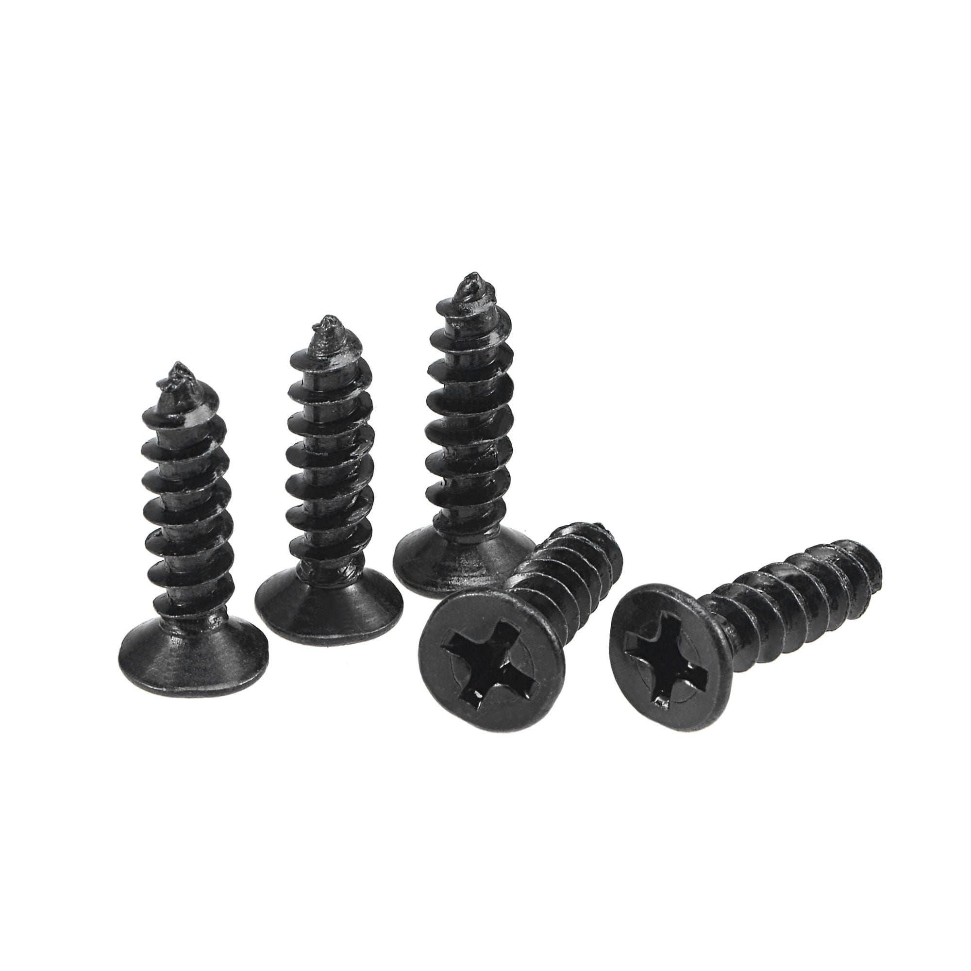 Uxcell M4 x 16mm Wood Screws Carbon Steel Black Oxide Black 200
