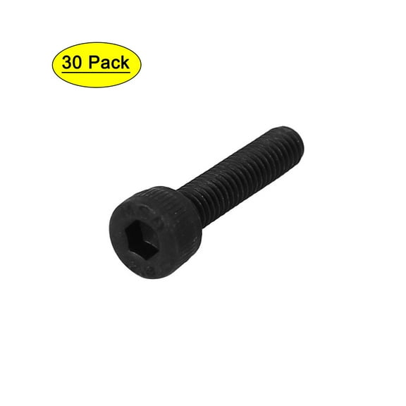 Uxcell M4 x 18mm Alloy Steel 12.9 Grade Cap Point Hex Socket Head Screw Black (30-pack)