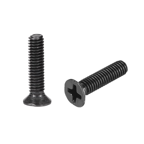 Uxcell M4 x 18mm Phillips Screw Fastener Black Zinc Plated 50 Pack