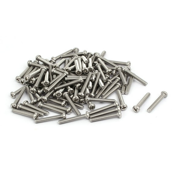 Uxcell M4 x 25mm 304 Stainless Steel Round Head Machine Screws Bolt (100-pack)