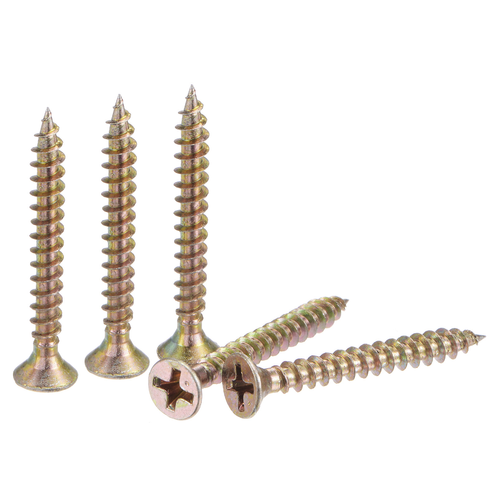 Uxcell M4 x 35mm Phillips Flat Head Carbon Steel Color Zinc Plated Wood ...