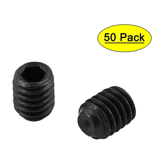 Uxcell M4 x 5mm Alloy Steel Hex Socket Set Grub Screws Headless Cup Point (50-pack)