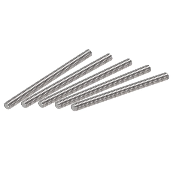 Uxcell M4 x 60mm Fully Threaded Rod 304 Stainless Steel Right Hand Threads 5 Pack