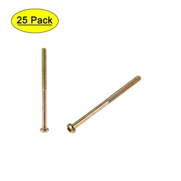 Uxcell M4 x 65mm Male Thread Phillips Pan Head Bolt Screw Color Zinc Plated 25 Pack