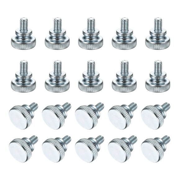Uxcell M4 x 6mm 20Pcs Knurled Thumb Screws with Shoulder Grip Knobs for TV Monitor