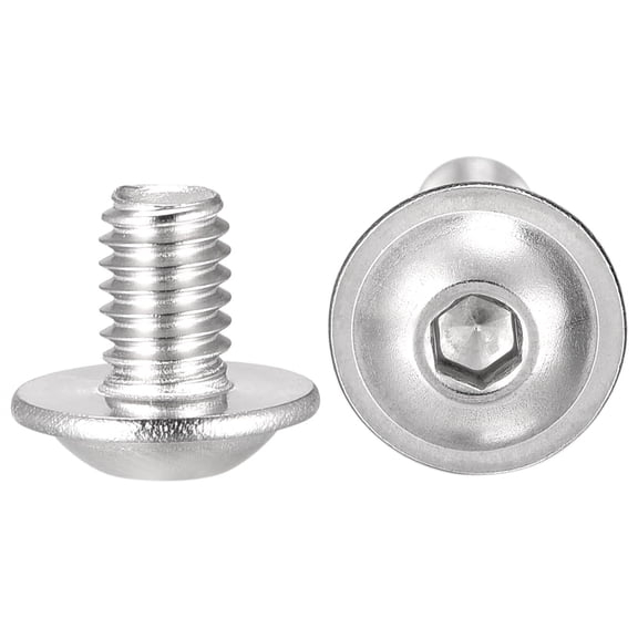 Uxcell M4 x 6mm 304 Stainless Steel Flanged Button Head Socket Cap Screws 50 Pack