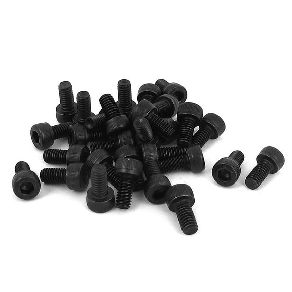 Uxcell M4 x 8mm 12.9 Alloy Steel Machine Bolt Hex Socket Head Cap Screws Black (30-pack)