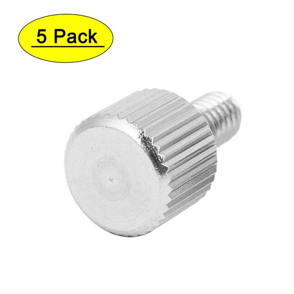 Uxcell M4 x 8mm Computer PC Case Stainless Steel Flat Head Knurled Thumb Screw (5-pack)
