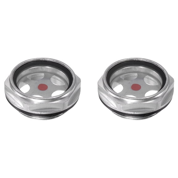 Uxcell M42x1.5mm Male Threaded Aluminum Air Compressor Oil Level Gauge Sight Glass 2Packs