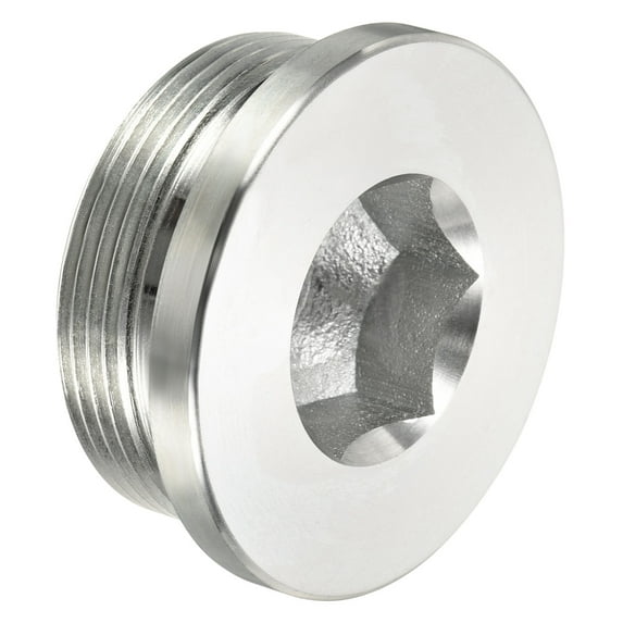 Uxcell M48*2 Internal Hex Head Pipe Fitting Plug, Male Thread 45# Steel Socket Plug with Sealing Ring