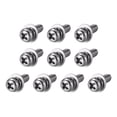 thumbnail image 1 of Uxcell M4x0.39'' Pan Head Machine Screws Bolts Combine Carbon Steel Silver Tone 10 pcs, 1 of 2